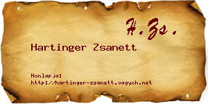Hartinger Zsanett névjegykártya